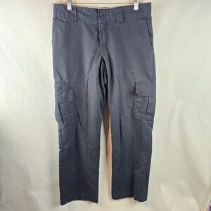 Dickies Flex Cargo Pants Mens 32x30 Black Regular Straight Workwear Utility A29-